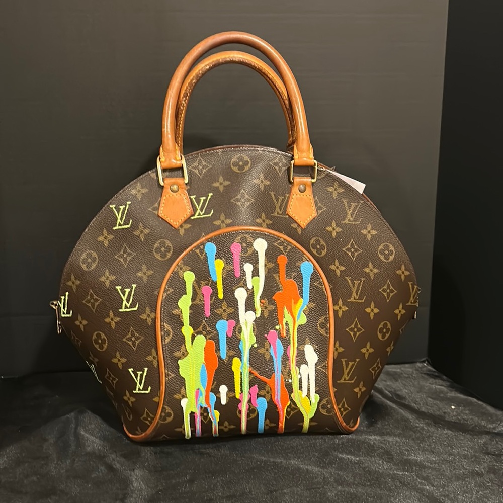 Louis Vuitton Monogram Ellipse Custom Painted… Rainbow Reflection…